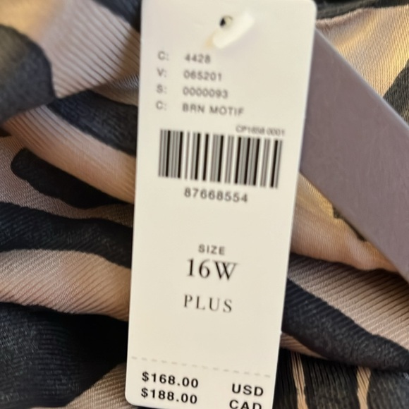 By Anthropologie sleeveless draped back asymmetrical slip midi dress, size 16W - Picture 7 of 7